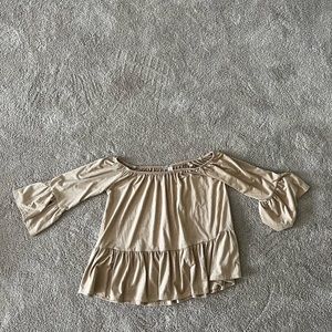 Beige Velvet Blouse